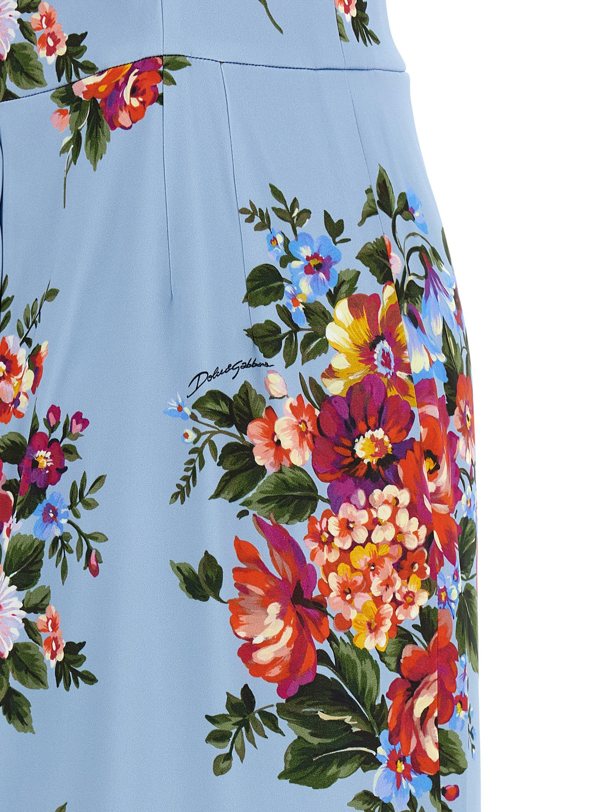 Dolce &amp; Gabbana Mazzo Di Fiori Print Dress Blue