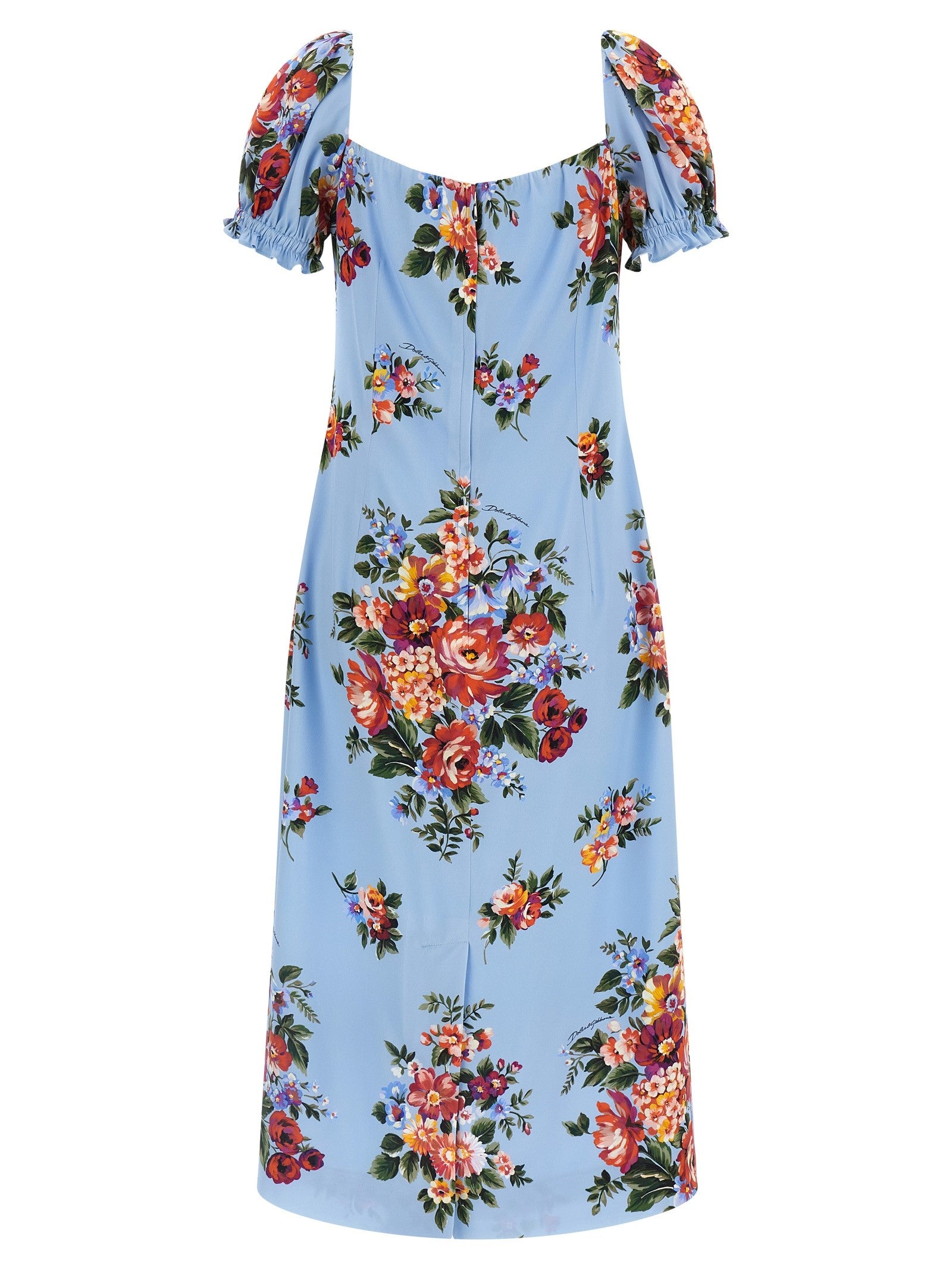 Dolce &amp; Gabbana Mazzo Di Fiori Print Dress Blue