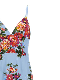 Dolce &amp; Gabbana Mazzo Di Fiori Print Dress Blue