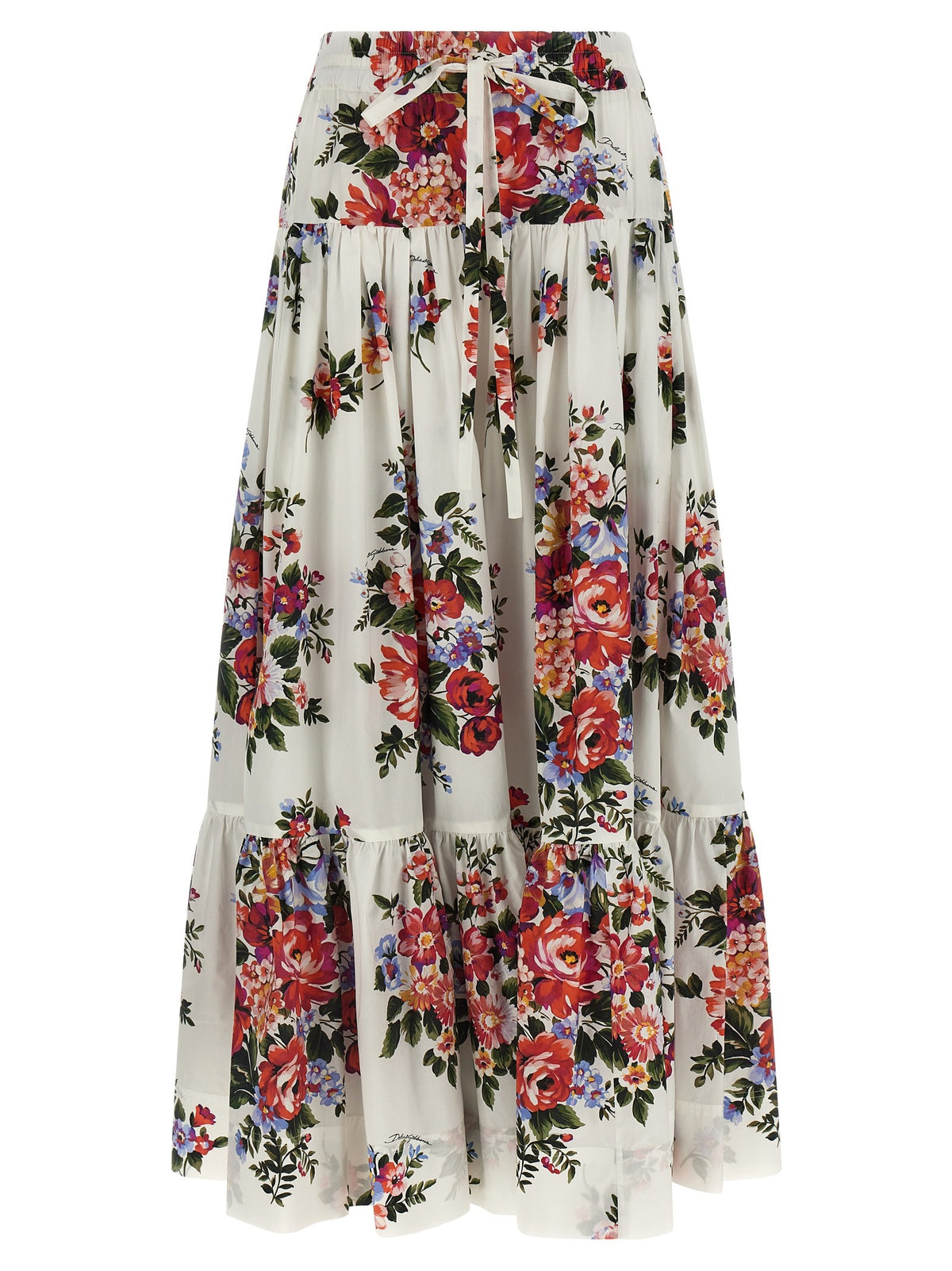 Dolce &amp; Gabbana Mazzo Di Fiori Skirt White