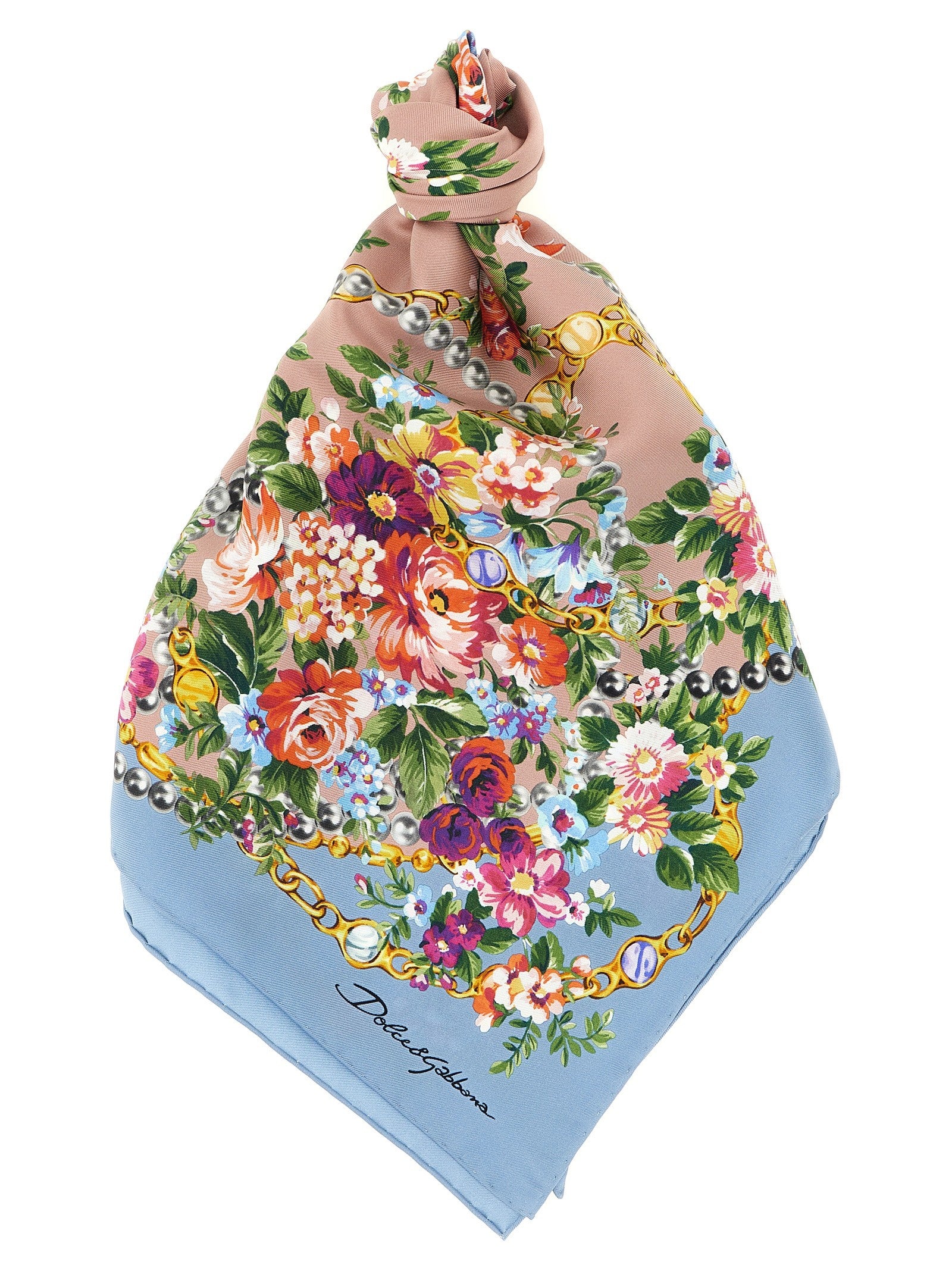 Dolce &amp; Gabbana Mazzolini Di Fiori Scarf Blue