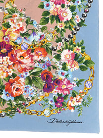 Dolce &amp; Gabbana Mazzolini Di Fiori Scarf Blue