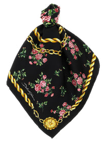 Dolce &amp; Gabbana Mazzolini Di Rose Scarf Black