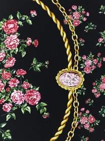 Dolce &amp; Gabbana Mazzolini Di Rose Scarf Black