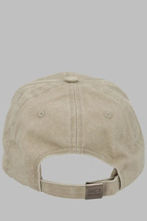 Beige cotton baseball cap with small metallic mc2 saint barth tag designed for men