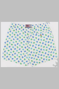 Mc2 Saint Barth men’s white boxer shorts with playful blue and green turtle print for casual wear