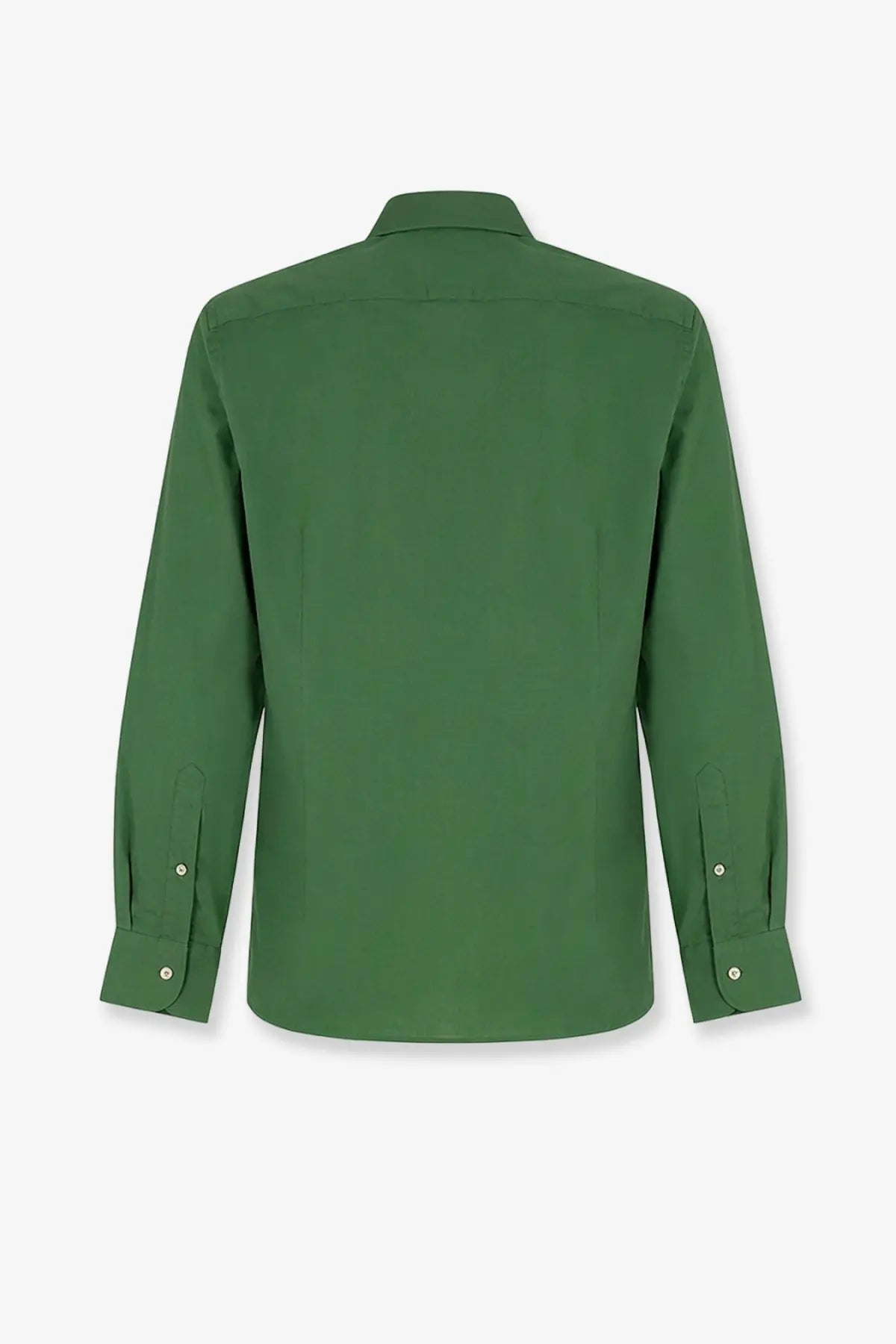 Mc2 Saint Barth men’s solid green ice cotton dress shirt with classic collar and buttoned cuffs military style