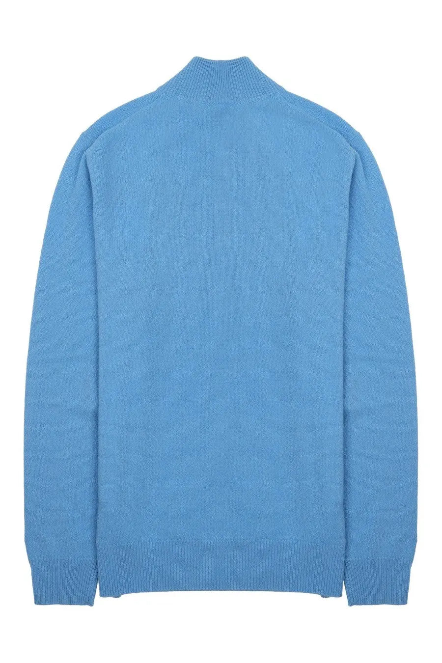 Light blue long-sleeved knit sweater with ribbed turtleneck and cuffs men’s maglia in lana by mc2 saint barth