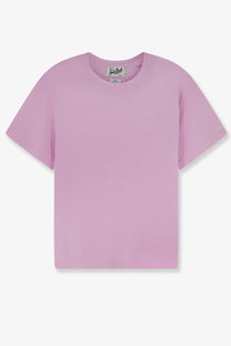Mc2 Saint Barth men’s Orson cotton shirt in soft lavender short-sleeved crew neck with minimalist design and subtle label