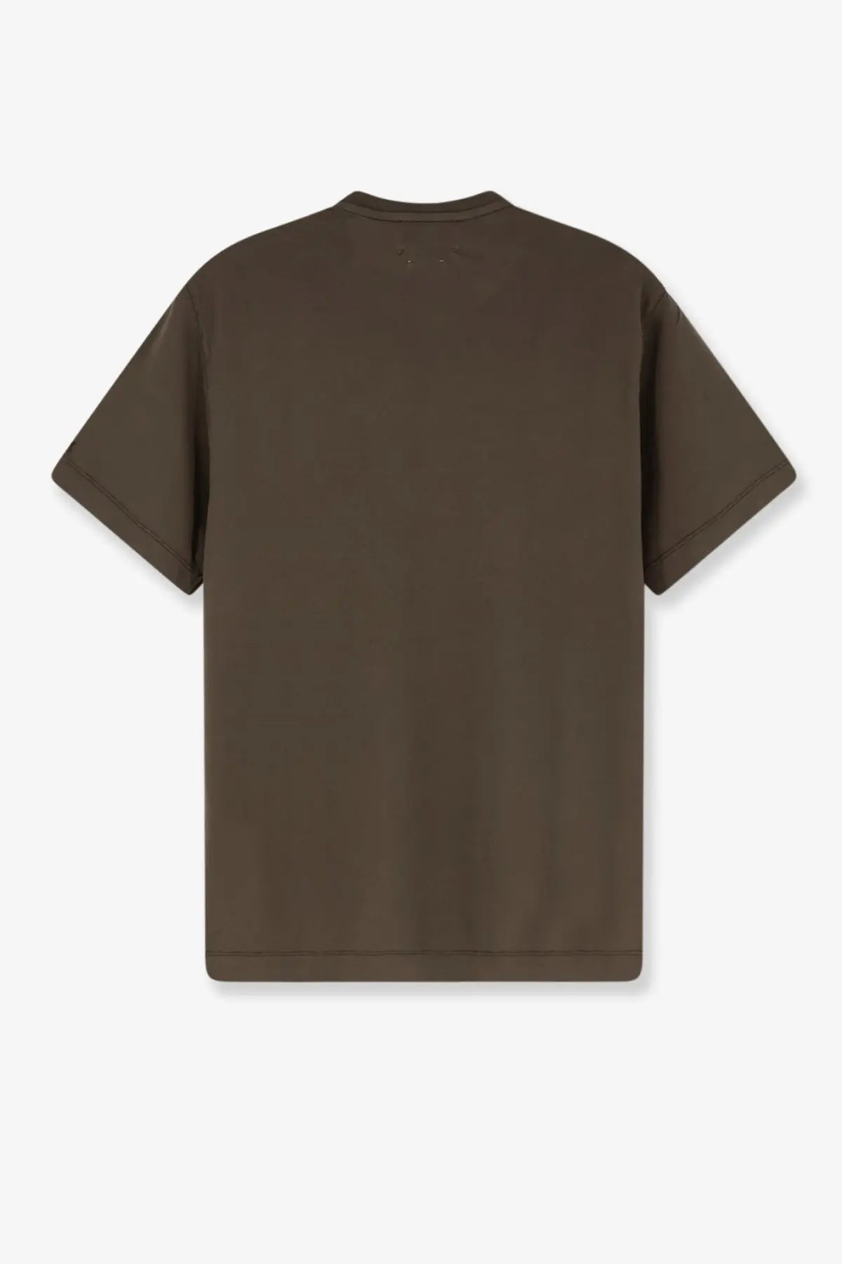 Mc2 saint barth men’s orson cotton shirt green minimalist olive green t-shirt with relaxed fit and subtle stitching details