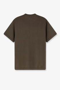 Mc2 saint barth men’s orson cotton shirt green minimalist olive green t-shirt with relaxed fit and subtle stitching details