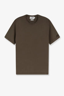 Mc2 Saint Barth men’s Orson cotton shirt in olive green with a minimalist design and embroidered logo on the sleeve