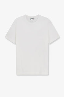 Mc2 Saint Barth men’s Orson white cotton shirt with a minimalist crew-neck design and soft fabric