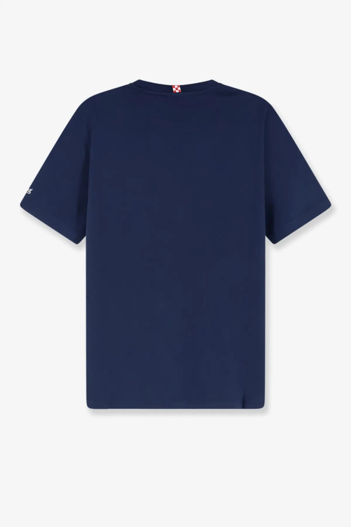 Navy blue Mc2 Saint Barth men’s Portofino short-sleeved cotton t-shirt with a small red and white logo at neckline