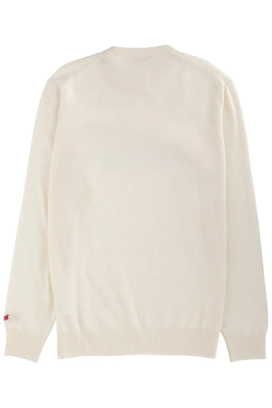 Cream-colored knit crew neck sweater with ribbed cuffs from Mc2 Saint Barth men’s printed sweater grey collection