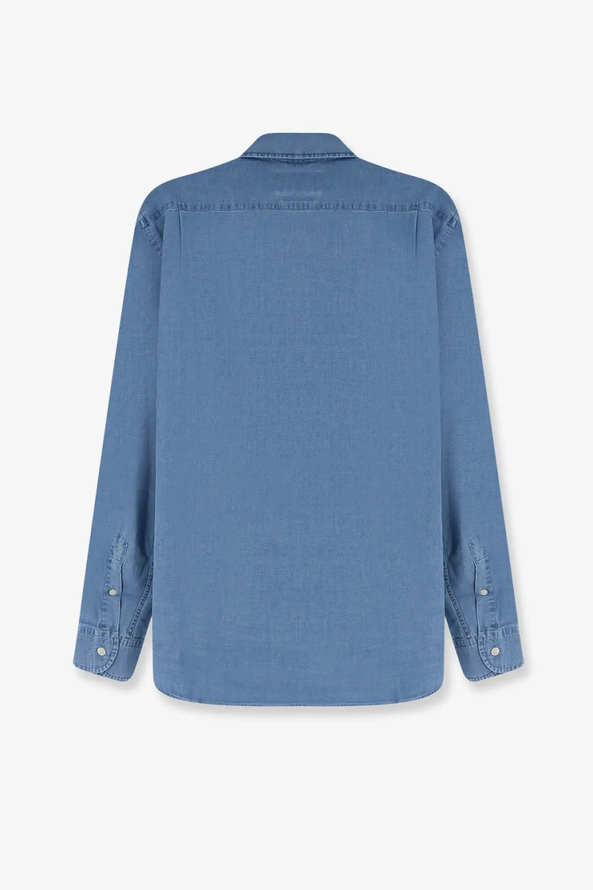 Mc2 Saint Barth men’s Raphael light denim shirt blue with relaxed fit and buttoned cuffs in classic blue denim