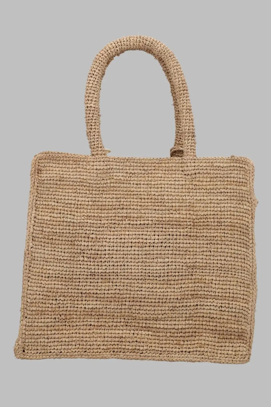 Beige woven straw tote bag with rounded handles mc2 saint barth women’s borsa colette in rafia beige