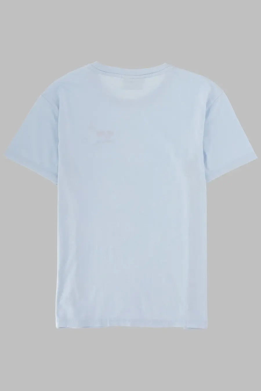 Mc2 Saint Barth women’s light blue cotton t-shirt with a subtle faint logo on the left chest Emilie blue shirt