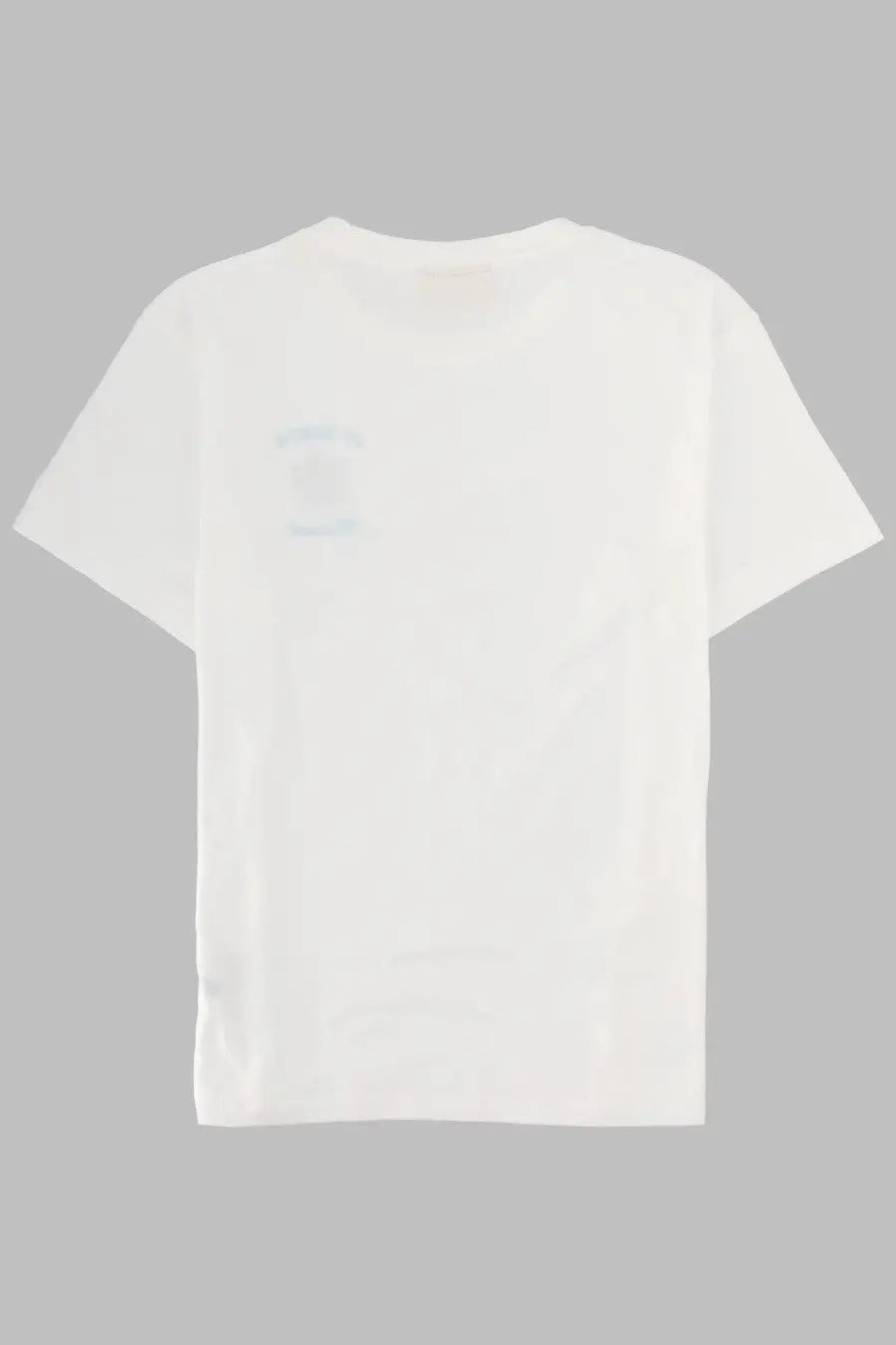 White cotton Mc2 Saint Barth women’s shirt Emilie with subtle faint logo printed on the left chest area