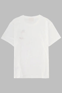 Mc2 Saint Barth women’s Emilie white cotton t-shirt with a subtle graphic on the left chest side