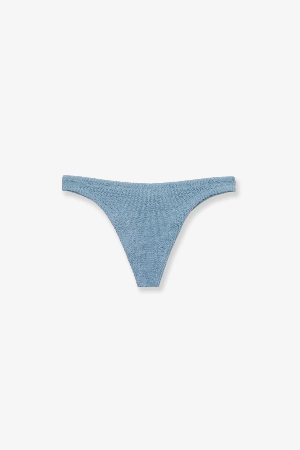 Mc2 Saint Barth women’s light blue stretch nylon bikini bottoms with textured fabric and smooth waistband