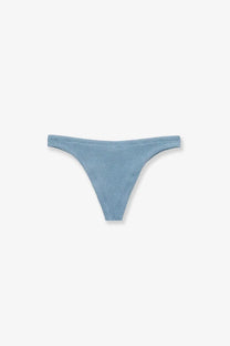 Mc2 Saint Barth women’s light blue stretch nylon bikini bottoms with textured fabric and smooth waistband