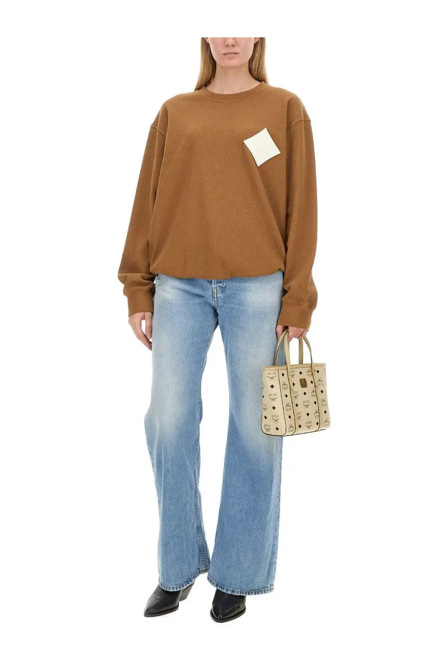 MCM Women's Sweatshirt Beige, view 2