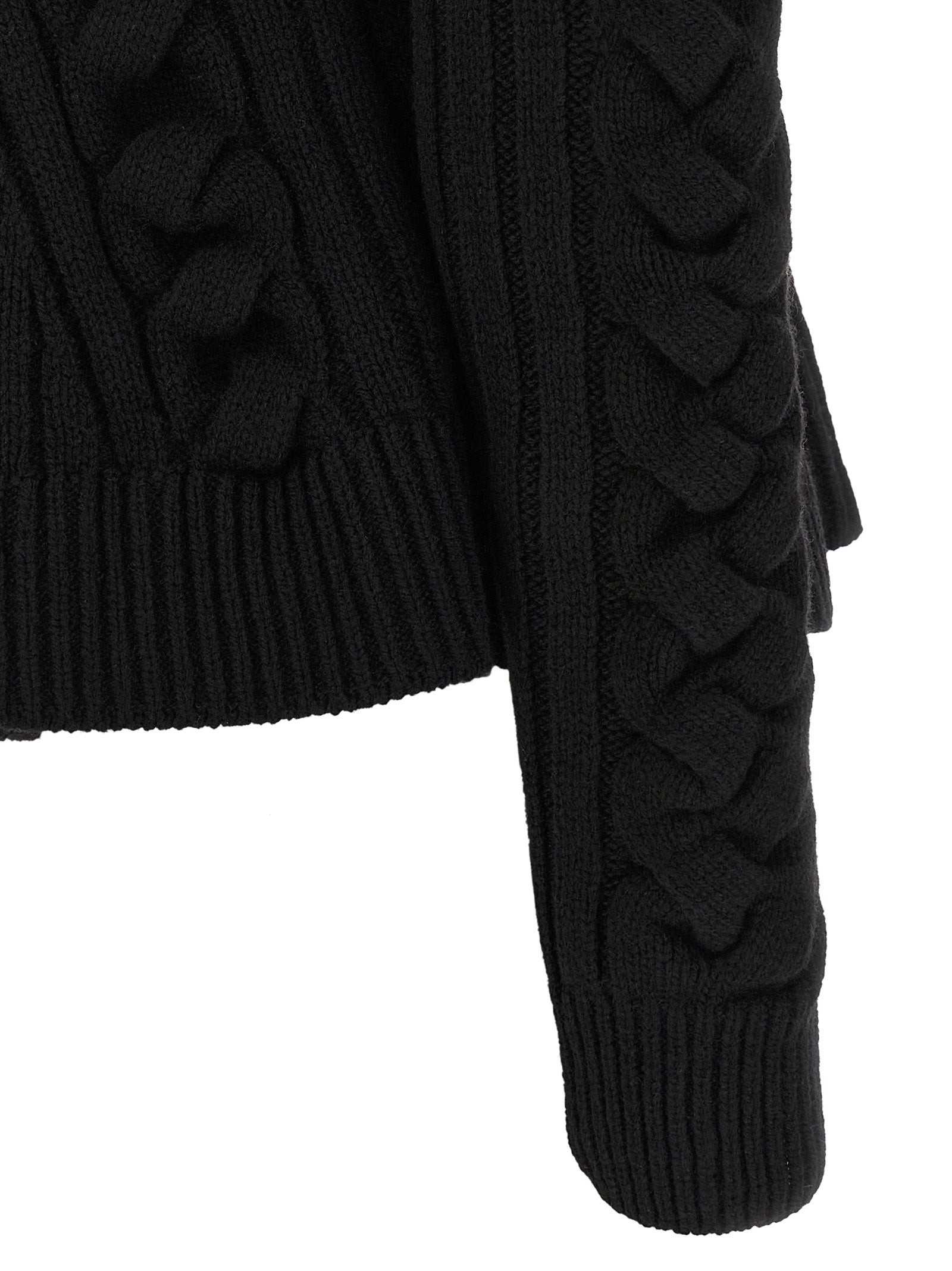 MCQUEEN - MCQUEEN - Braided wool cardigan - Women’s Knitwear