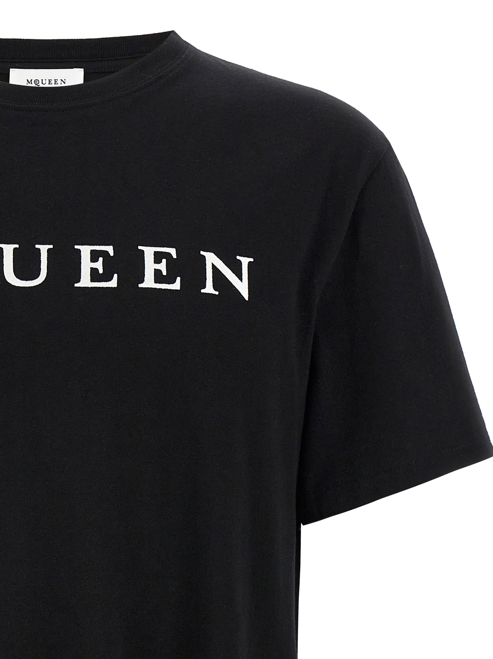 MCQUEEN - MCQUEEN - Flocked ’McQueen’ T-shirt - Men’s Tops