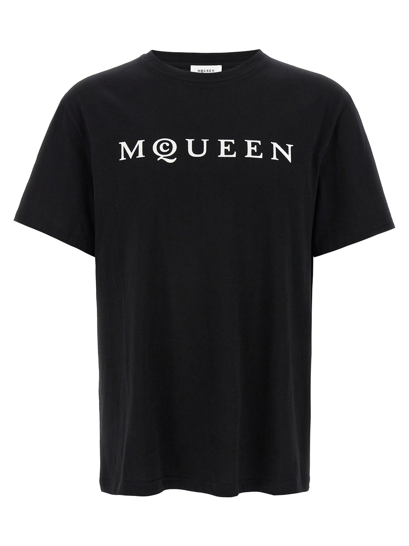 MCQUEEN - MCQUEEN - Flocked ’McQueen’ T-shirt - Men’s Tops