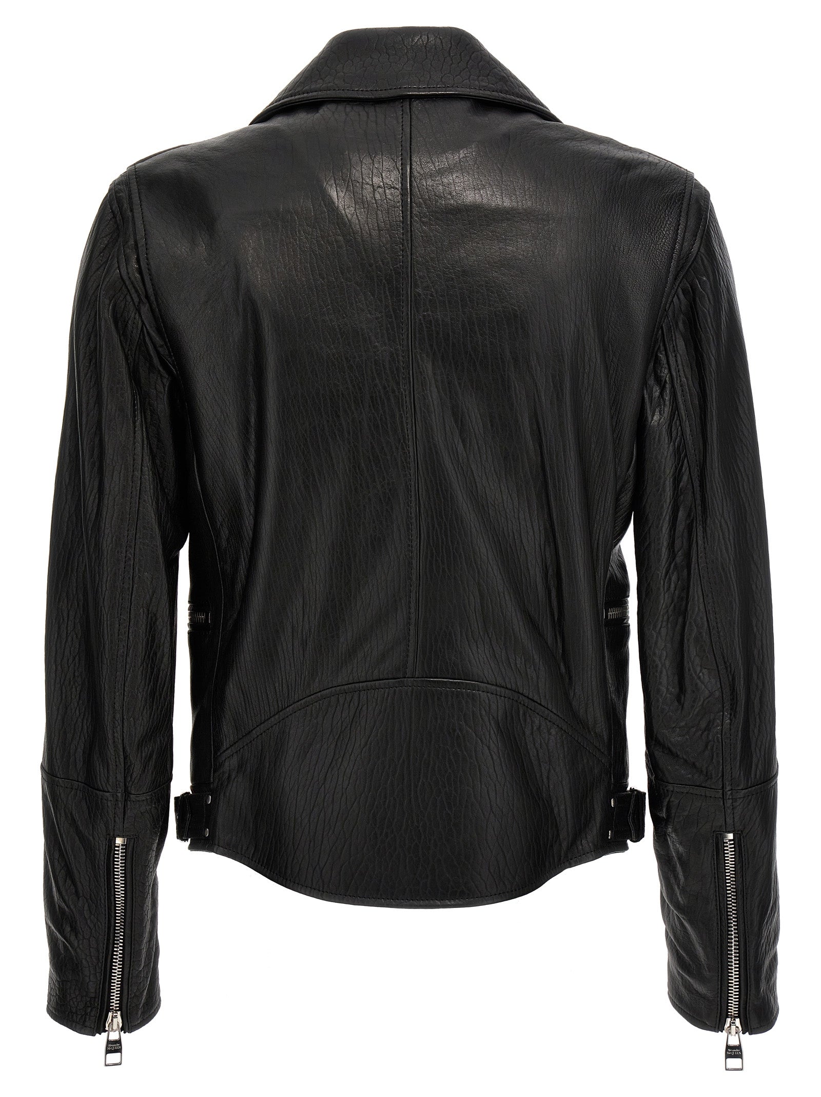 MCQUEEN - MCQUEEN - Texture leather jacket - Men’s Outerwear
