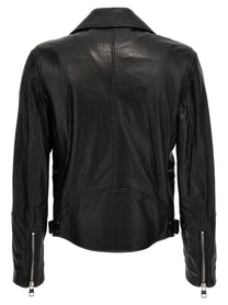 MCQUEEN - MCQUEEN - Texture leather jacket - Men’s Outerwear