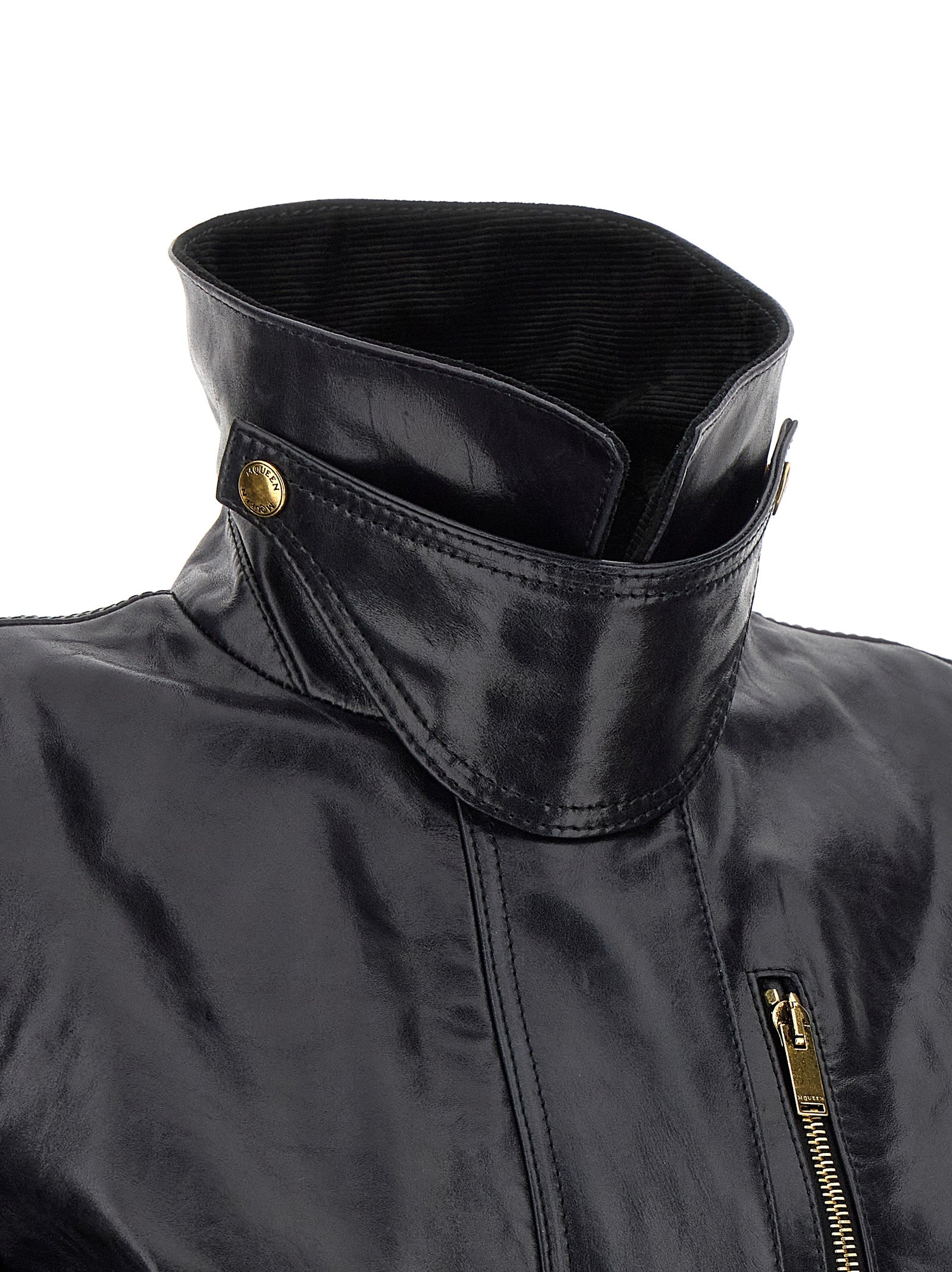 MCQUEEN - MCQUEEN - Leather jacket - Women’s Outerwear