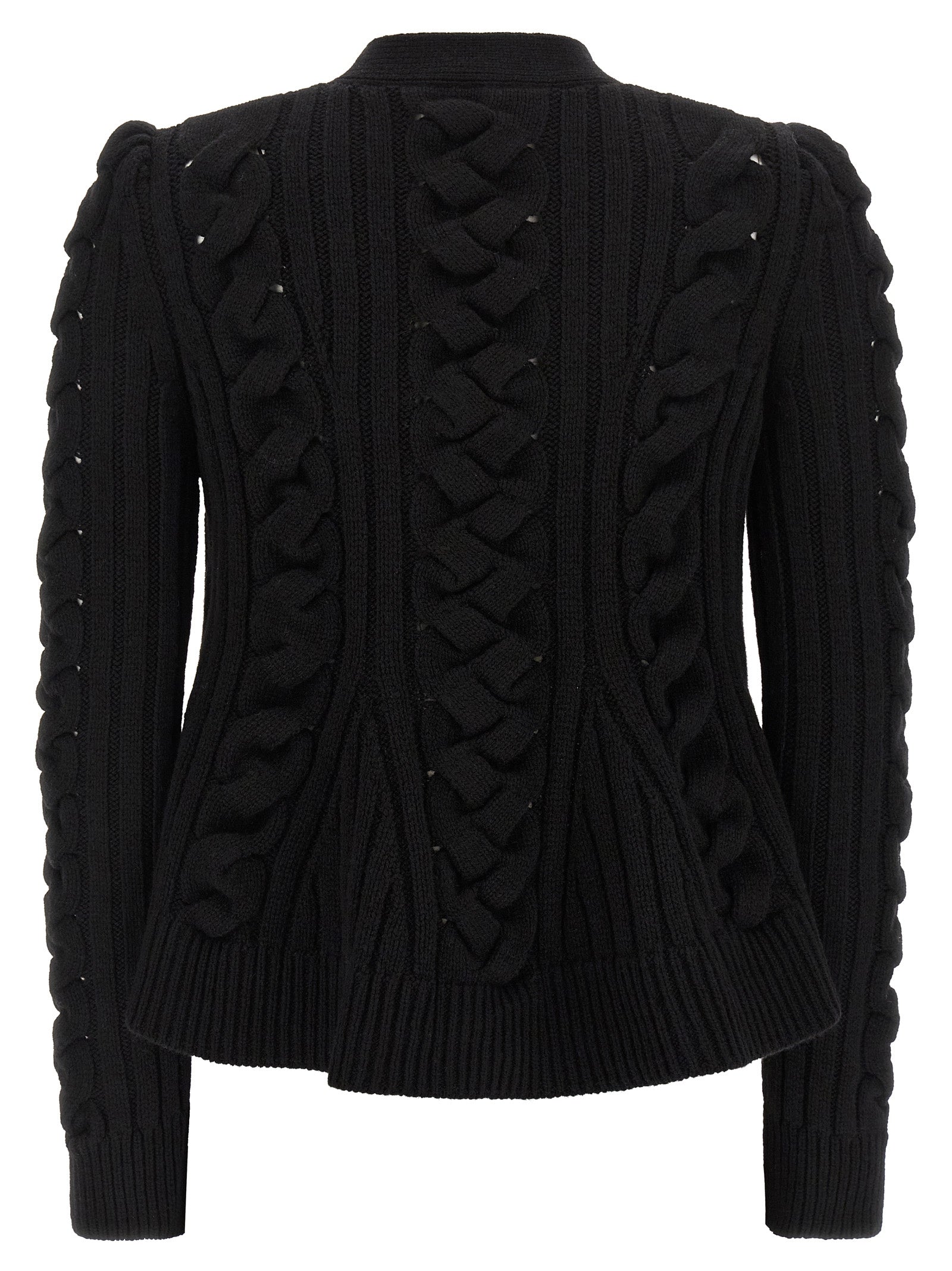MCQUEEN - MCQUEEN - Braided wool cardigan - Women’s Knitwear