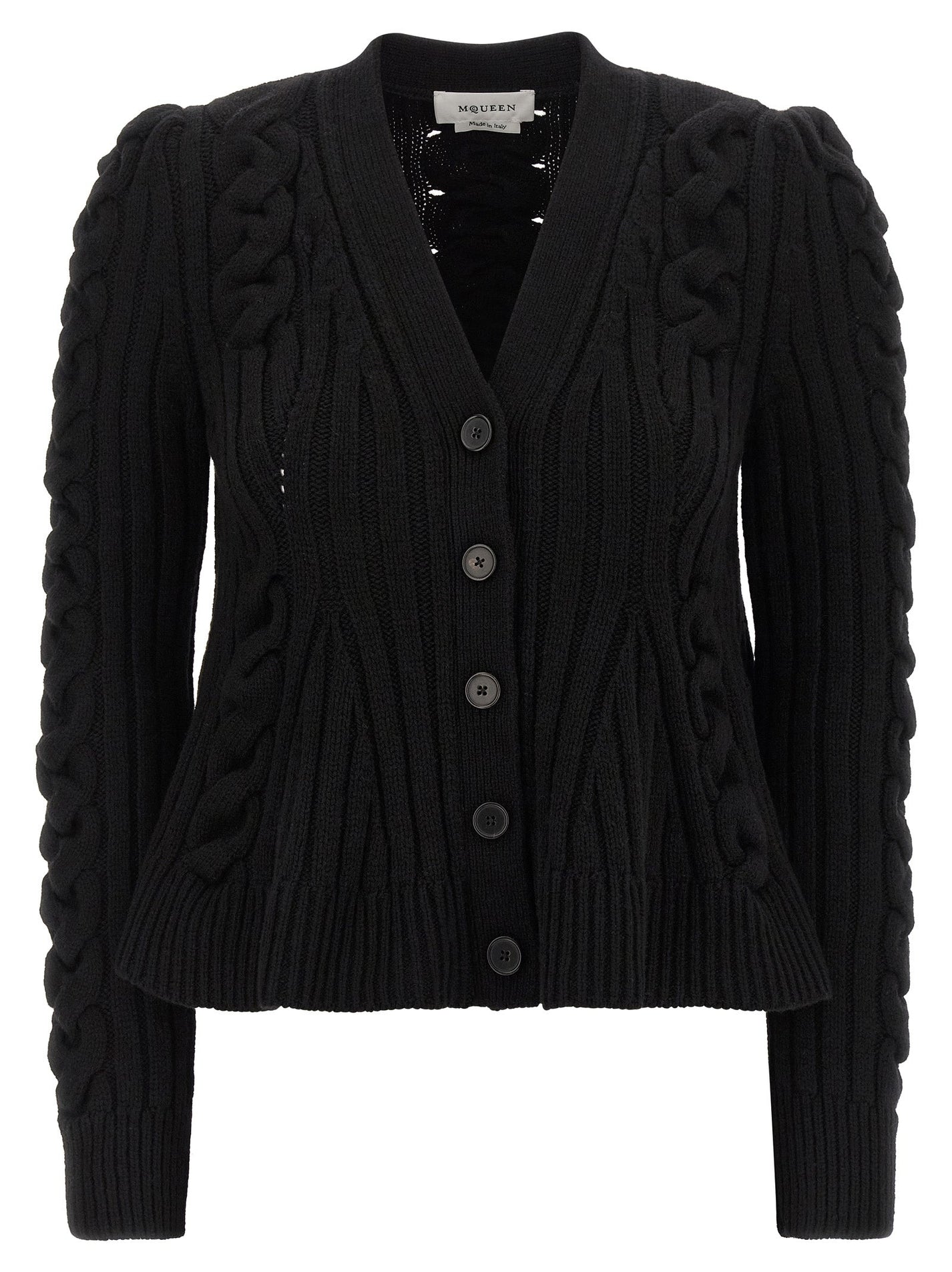 MCQUEEN - MCQUEEN - Braided wool cardigan - Women’s Knitwear