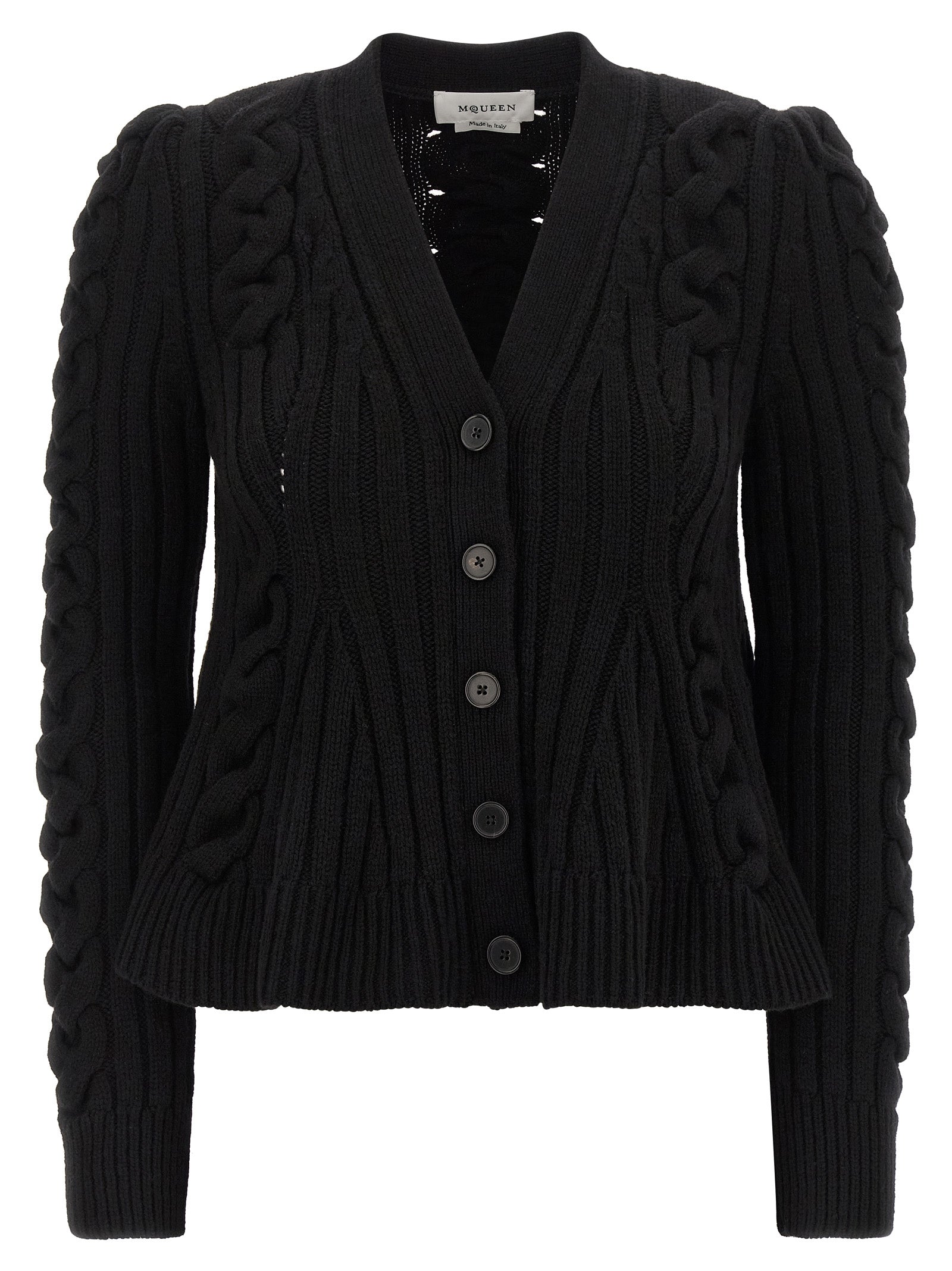 MCQUEEN - MCQUEEN - Braided wool cardigan - Women’s Knitwear