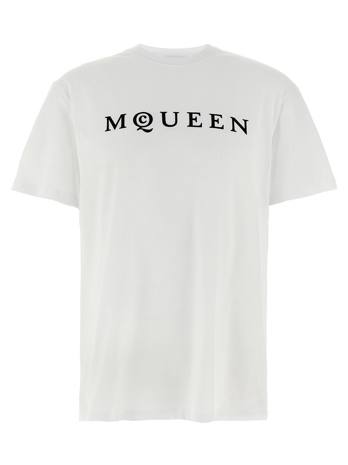 MCQUEEN - MCQUEEN - Flocked ’McQueen’ T-shirt - Men’s Tops
