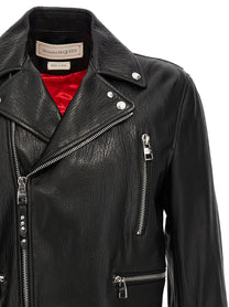 MCQUEEN - MCQUEEN - Texture leather jacket - Men’s Outerwear