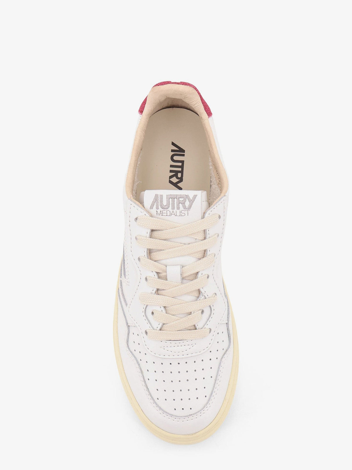 AUTRY Women's Medalist Low Sneakers in Leather and Suede White, view 5