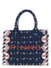 Pinko Medium Beach Shopping Bag Blue