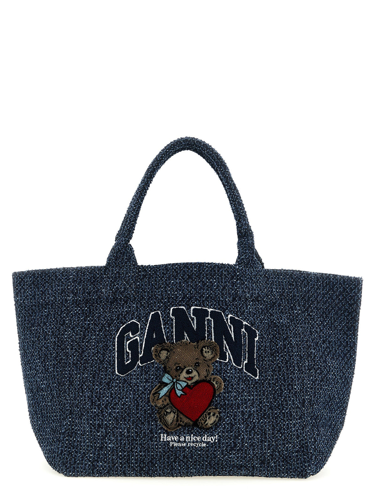 Ganni Medium Bear Shopping Bag Blue
