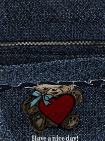 Ganni Medium Bear Shopping Bag Blue