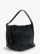 Toteme Women's Medium Belted Suede Shoulder Bag Black, view 3