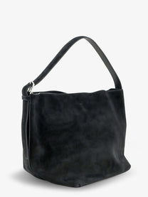 Toteme Women's Medium Belted Suede Shoulder Bag Black