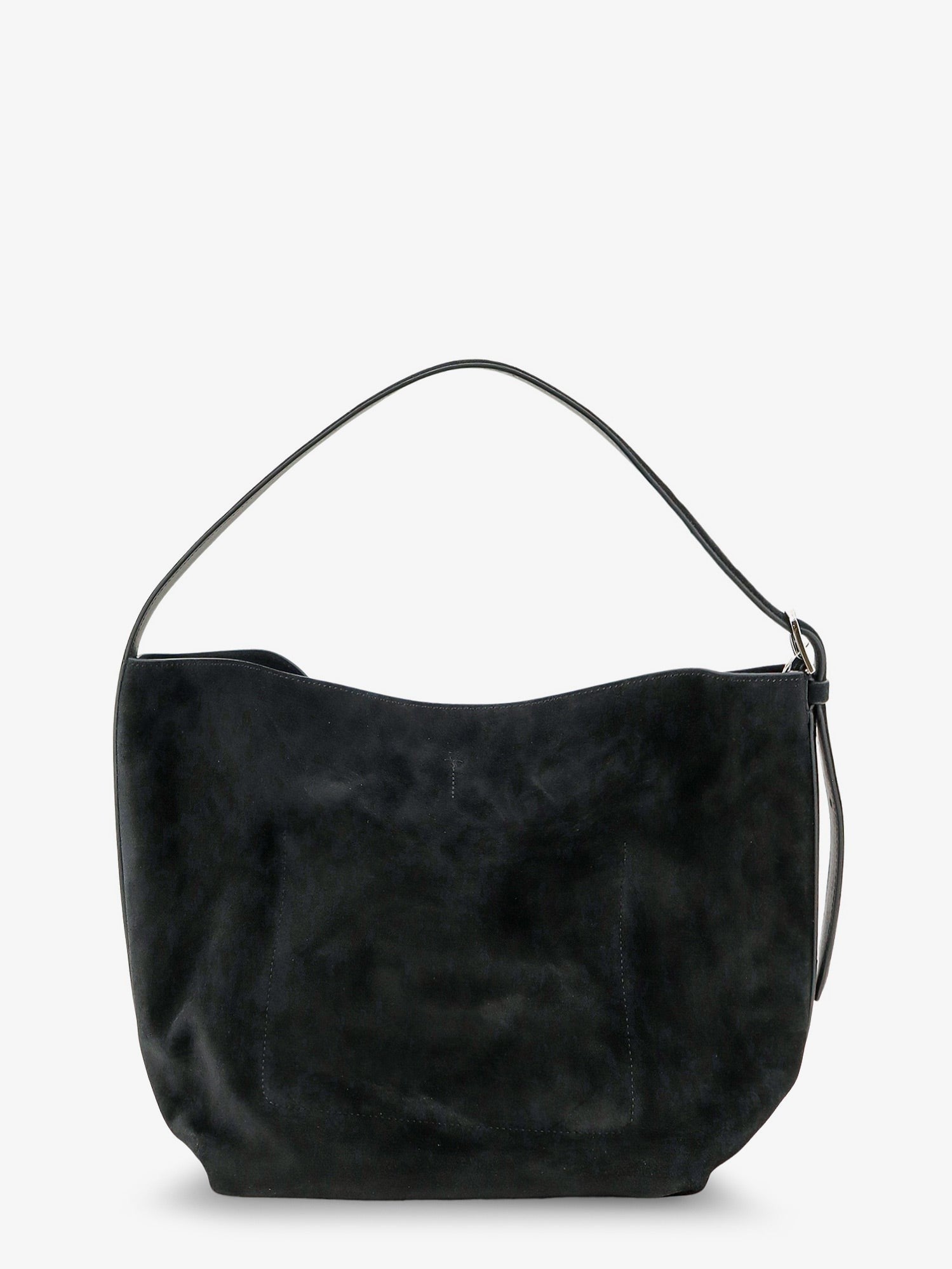 Toteme Women's Medium Belted Suede Shoulder Bag Black