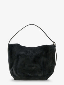 Toteme Women's Medium Belted Suede Shoulder Bag Black