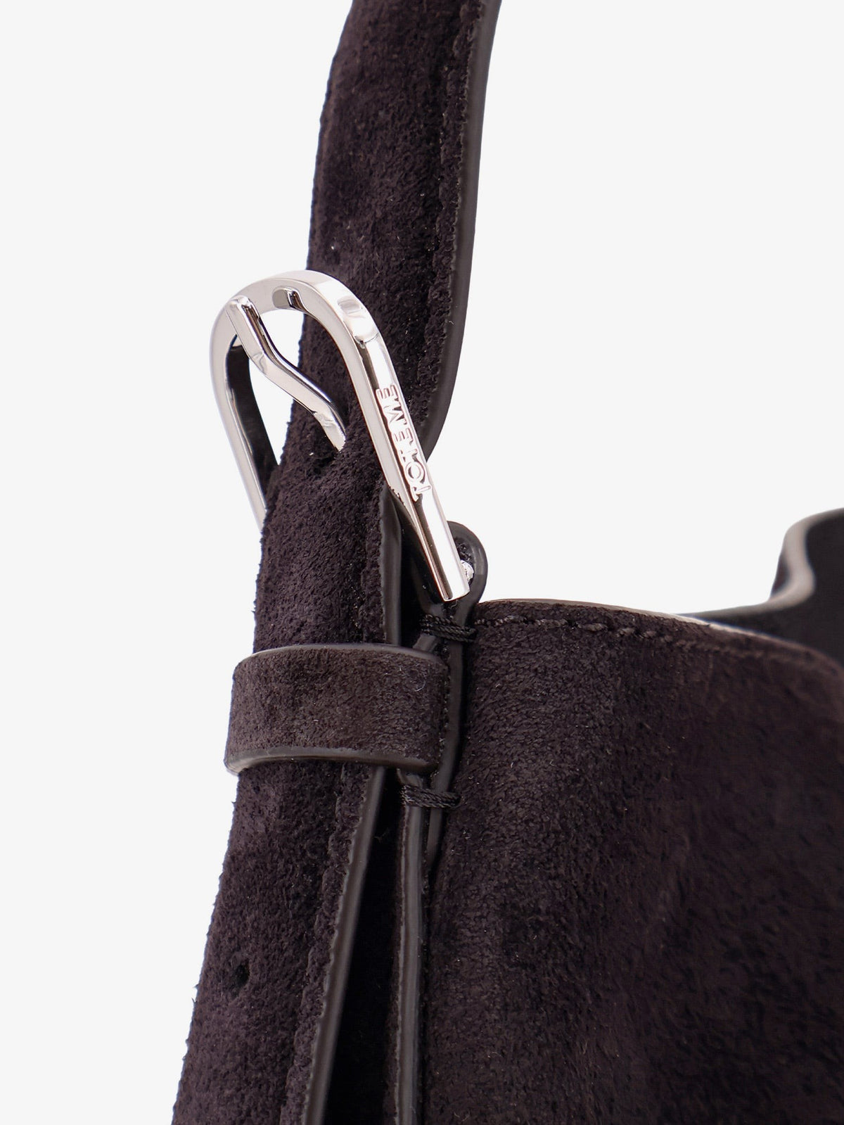 Toteme Women's Medium Belted Suede Shoulder Bag Brown, view 5