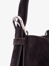 Toteme Women's Medium Belted Suede Shoulder Bag Brown, view 5