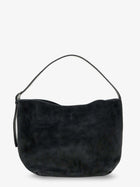 Toteme Women's Medium Belted Suede Shoulder Bag Black