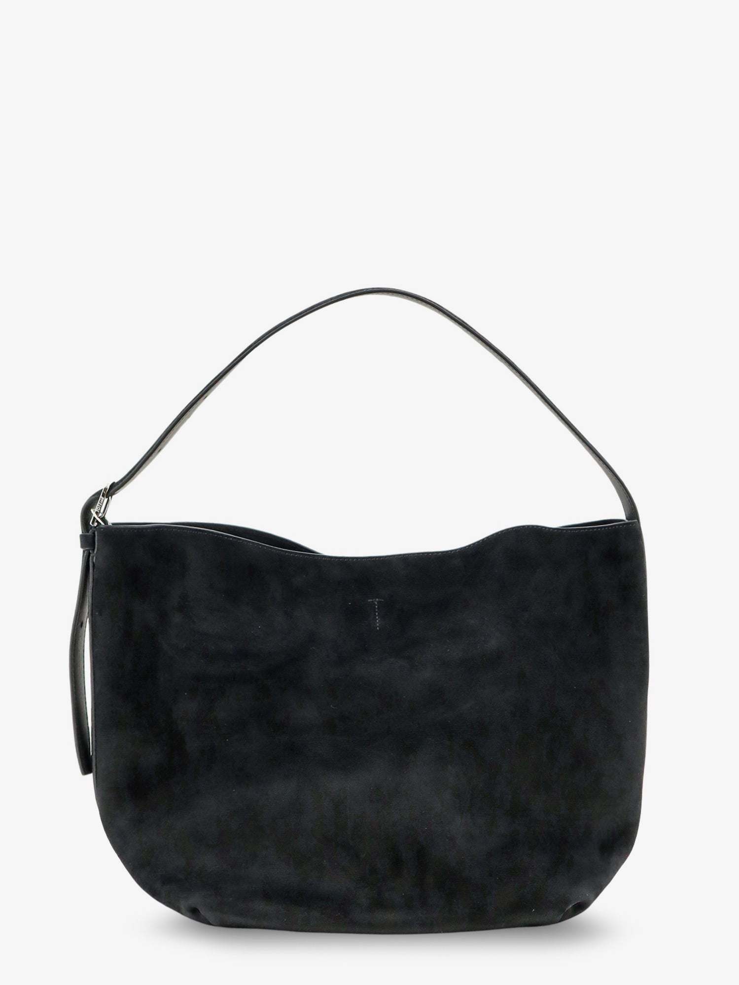 Toteme Women's Medium Belted Suede Shoulder Bag Black